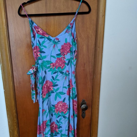 Zara Blue and Pink Floral Print Midi Dress - Picture 7 of 11